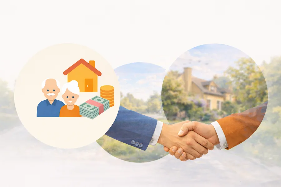 Viager immobilier — seniors et investisseurs, bouquet et rente viagère